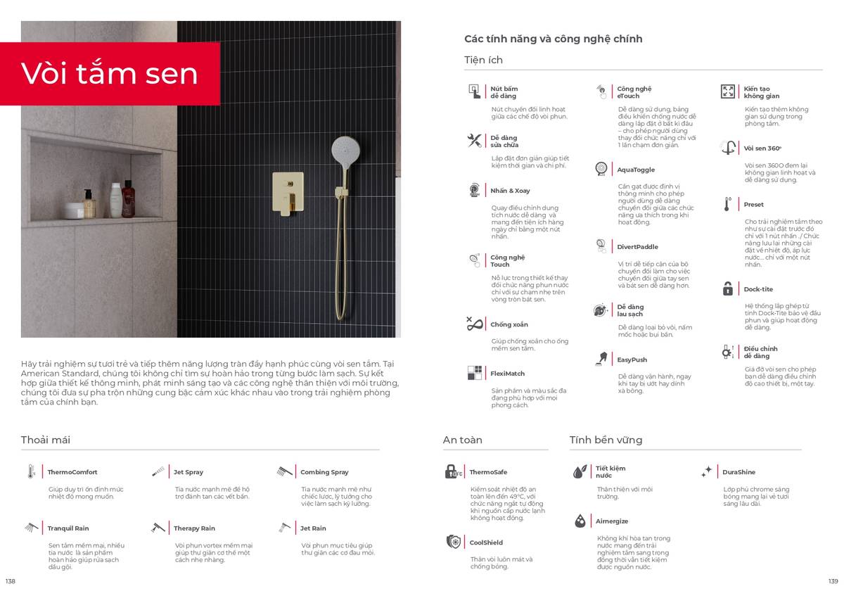 Thiết bị vệ sinh AMERICAN STANDARD Bảng giá và Catalogue 2024 /Page 66
